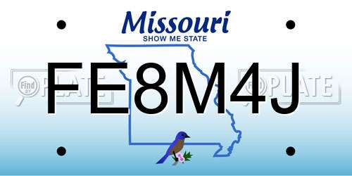 FE8M4J Missouri License Plate