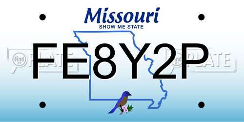 FE8Y2P Missouri License Plate