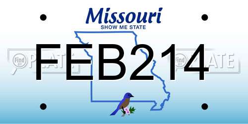 FEB214 Missouri License Plate