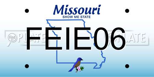FEIE06 Missouri License Plate