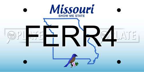 FERR4 Missouri License Plate