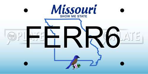 FERR6 Missouri License Plate