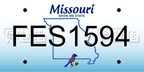 FES1594 Missouri License Plate