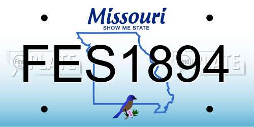 FES1894 Missouri License Plate