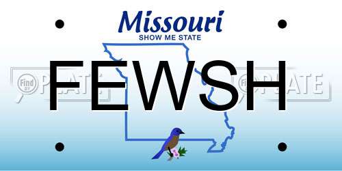 FEWSH Missouri License Plate