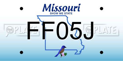 FF05J Missouri License Plate