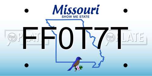 FF0T7T Missouri License Plate