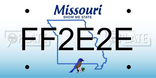 FF2E2E Missouri License Plate