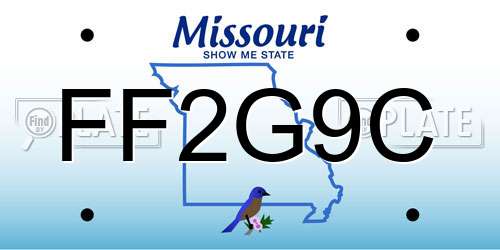 FF2G9C Missouri License Plate
