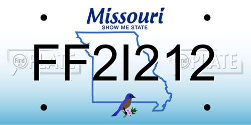 FF2I212 Missouri License Plate