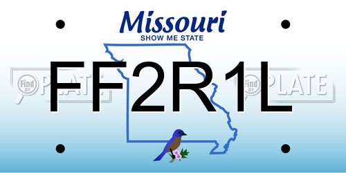 FF2R1L Missouri License Plate