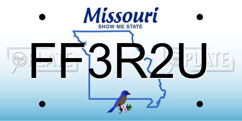 FF3R2U Missouri License Plate