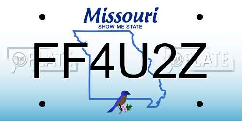 FF4U2Z Missouri License Plate