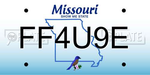 FF4U9E Missouri License Plate