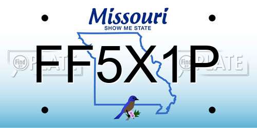 FF5X1P Missouri License Plate