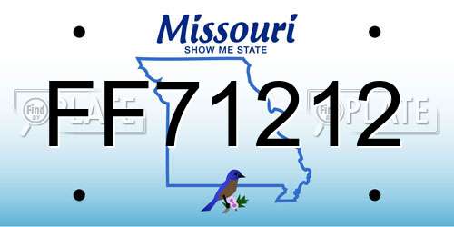 FF71212 Missouri License Plate