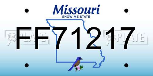 FF71217 Missouri License Plate