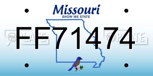 FF71474 Missouri License Plate