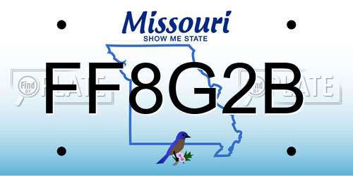 FF8G2B Missouri License Plate