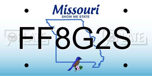 FF8G2S Missouri License Plate