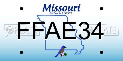 FFAE34 Missouri License Plate