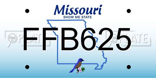 FFB625 Missouri License Plate