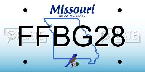 FFBG28 Missouri License Plate