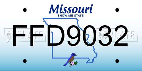 FFD9032 Missouri License Plate
