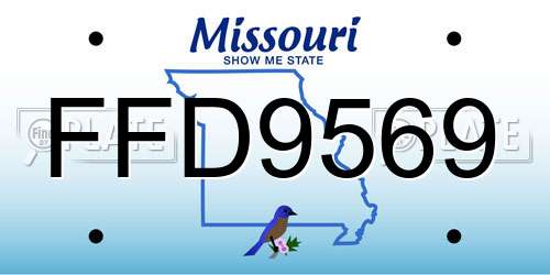 FFD9569 Missouri License Plate