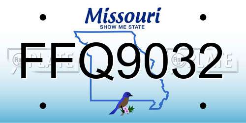 FFQ9032 Missouri License Plate