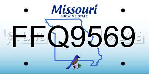 FFQ9569 Missouri License Plate