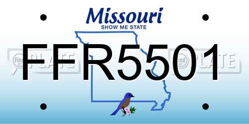 FFR5501 Missouri License Plate