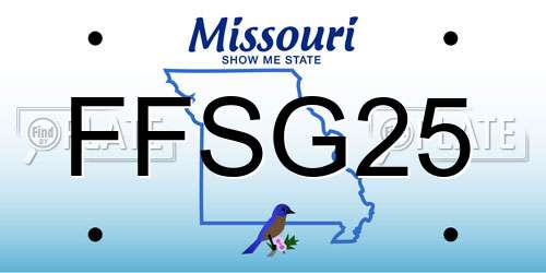 FFSG25 Missouri License Plate
