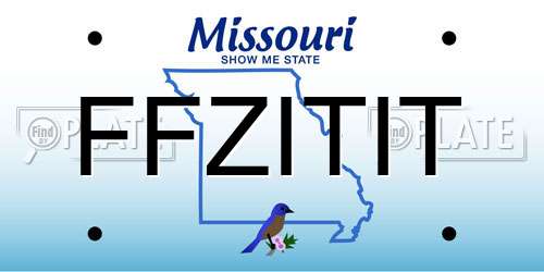 FFZITIT Missouri License Plate