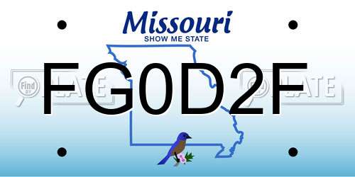 FG0D2F Missouri License Plate