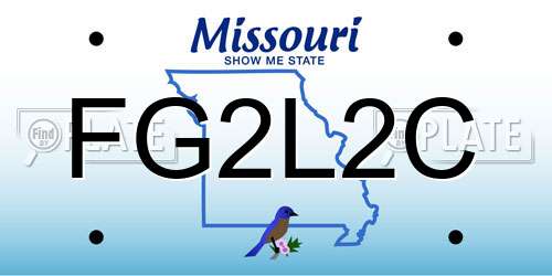 FG2L2C Missouri License Plate