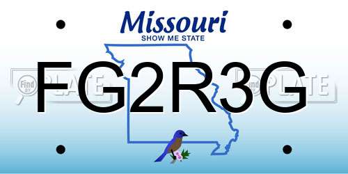 FG2R3G Missouri License Plate