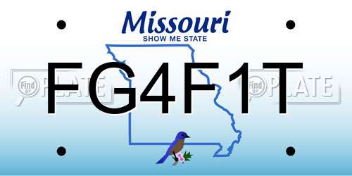 FG4F1T Missouri License Plate