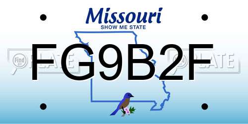 FG9B2F Missouri License Plate