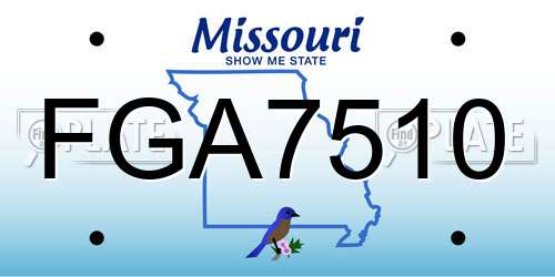 FGA7510 Missouri License Plate