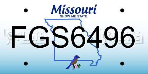 FGS6496 Missouri License Plate