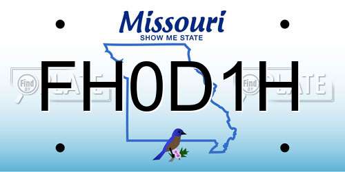 FH0D1H Missouri License Plate