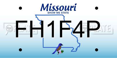 FH1F4P Missouri License Plate