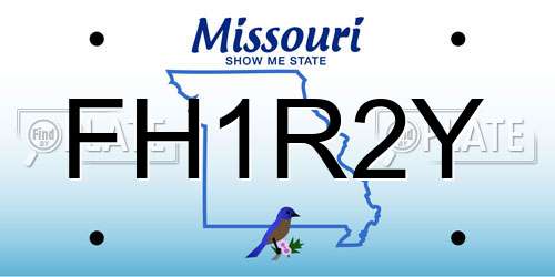 FH1R2Y Missouri License Plate