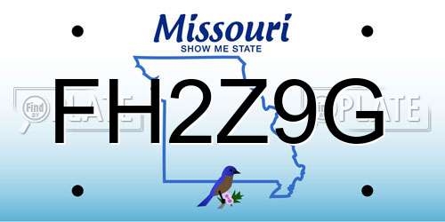FH2Z9G Missouri License Plate