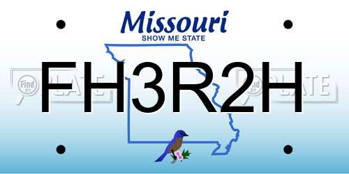 FH3R2H Missouri License Plate