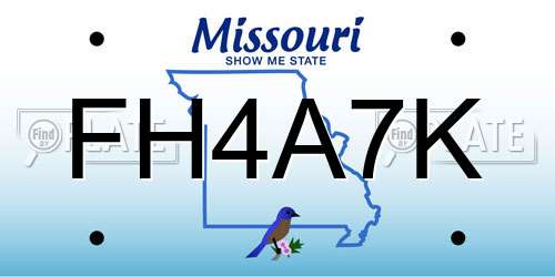 FH4A7K Missouri License Plate