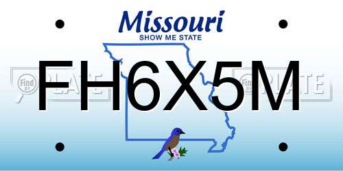 FH6X5M Missouri License Plate