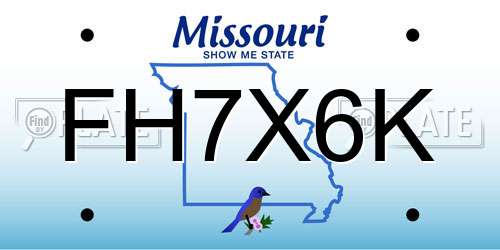 FH7X6K Missouri License Plate