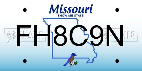 FH8C9N Missouri License Plate